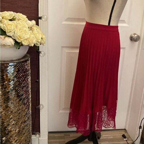 A.l.C. Elegant red Lace Hem Skirt, US0 - Picture 8 of 12